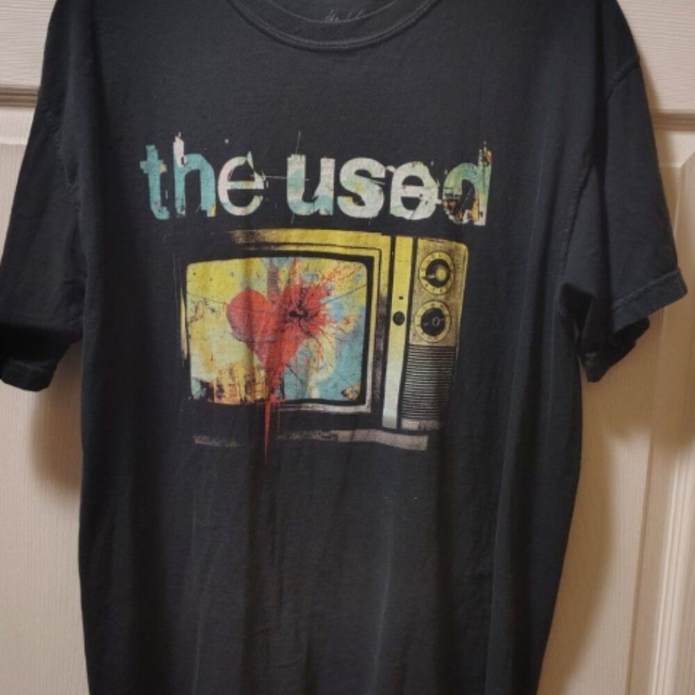 The Used Band Tee TV Heart Graphic Black T-Shirt